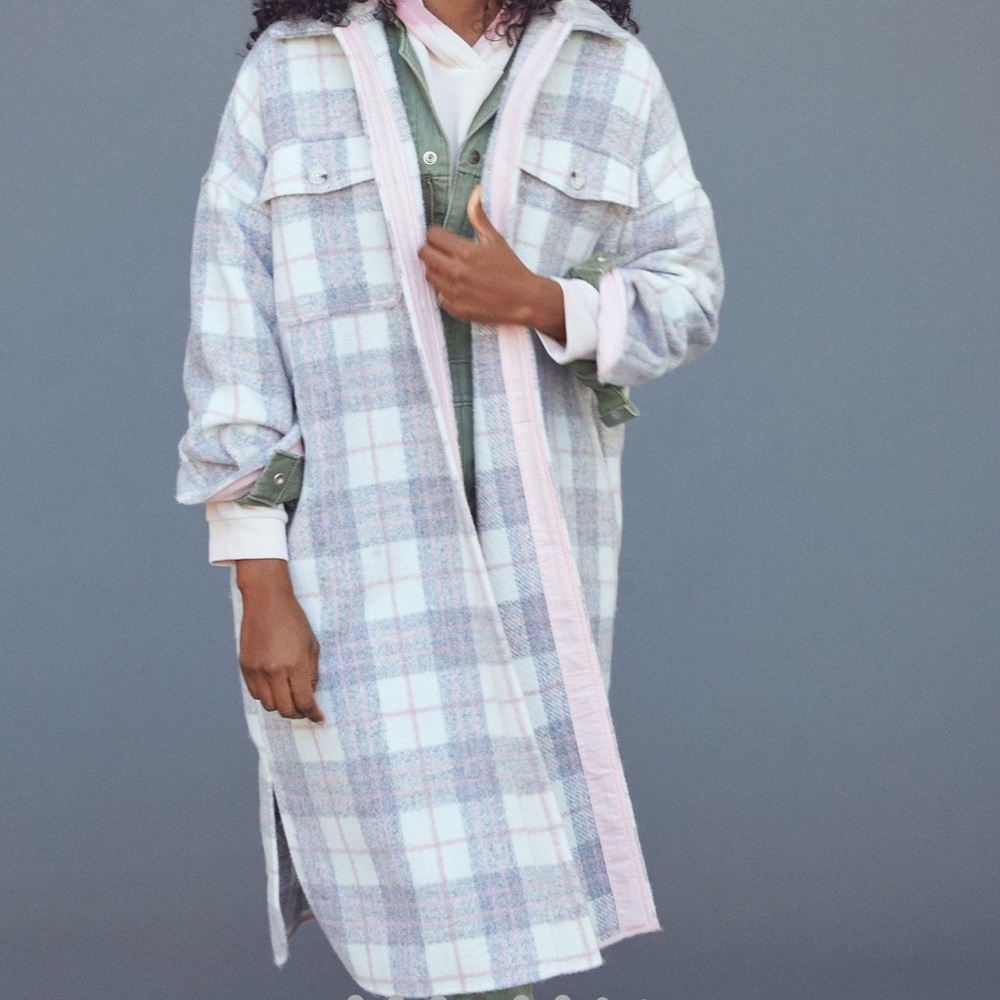 Anthro Bobbie plaid shirt jacket